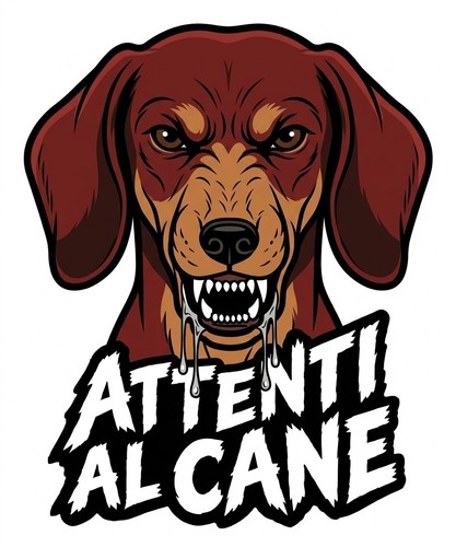 Targa attenti cane - "attenti, cane"